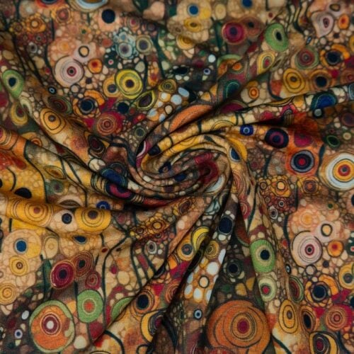 Värviline abstraktne muster kangal keeratud kujul