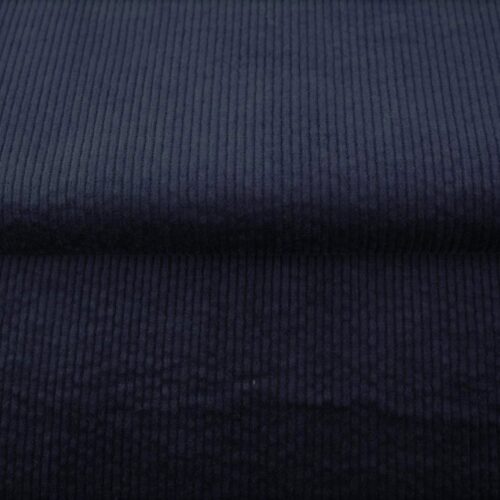 Tume sinine sametkangas peene triibulise mustriga