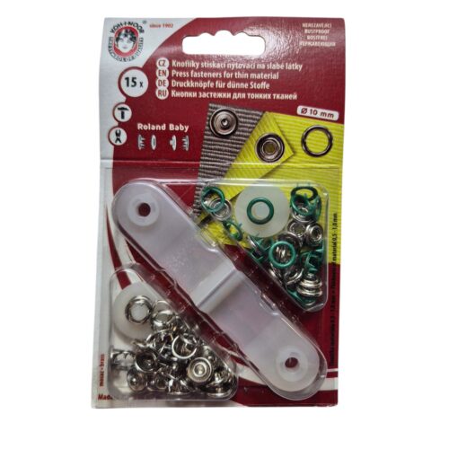 Metallist trukikomplekt õhukesele kangale