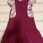 Tüdrukute bordoopunane kleit multikatega varrukatel