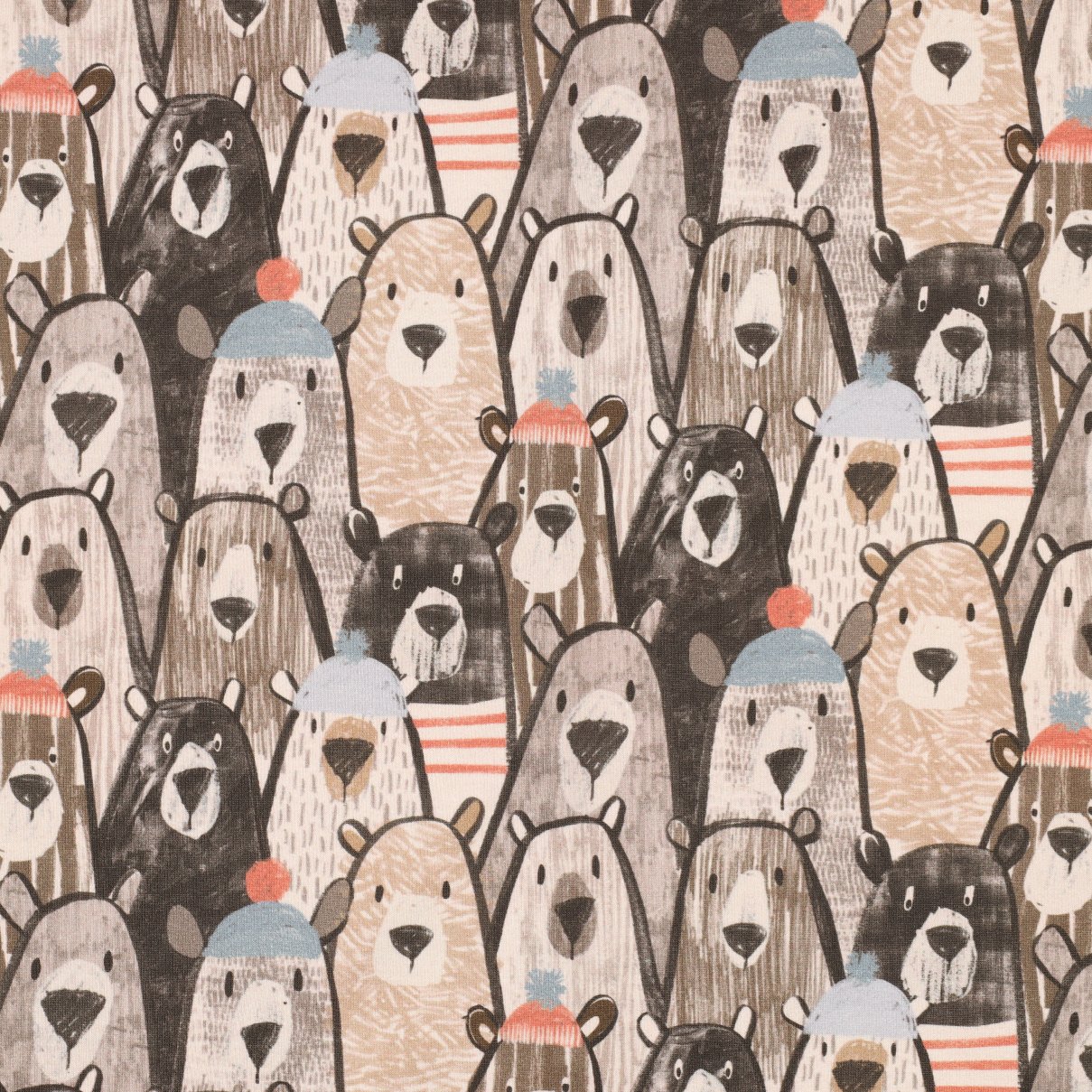 Uhutud dressikangas karud digital print