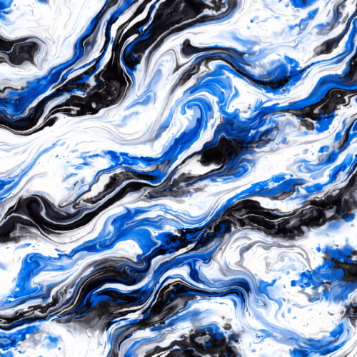 Sinine, must ja valge marmorimustriline abstraktne kunst