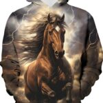 Tormine hobusekujundusega kapuutsiga dressipluus