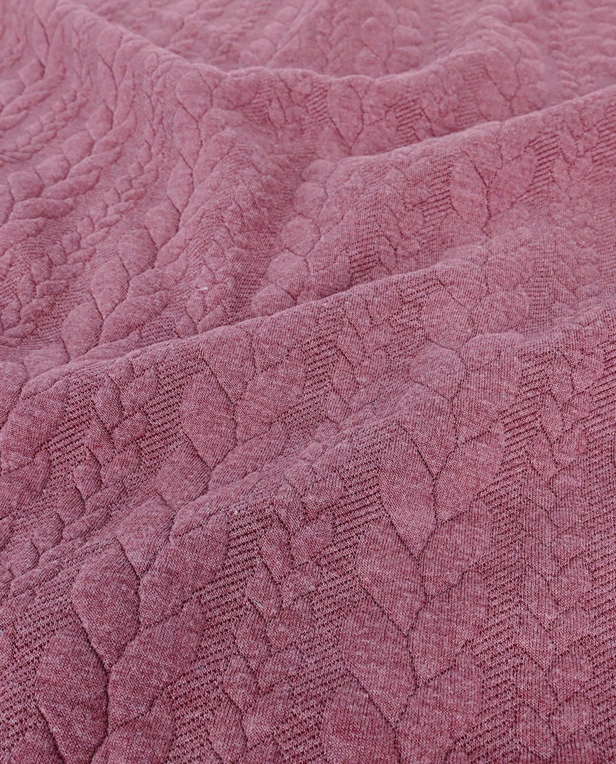 Roosa tekstuuriga kudumismuster kangal