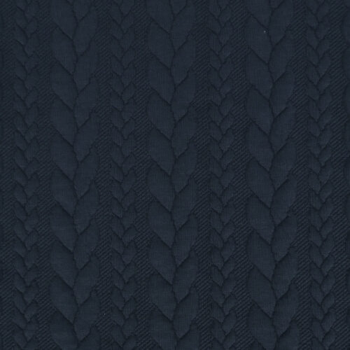 Tume sinine palmikkirjaga kudumismuster