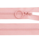 Roosa plastist tõmblukk rõngastõmbajaga