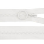 Valge plastist tõmblukk rõngaskinnitusega