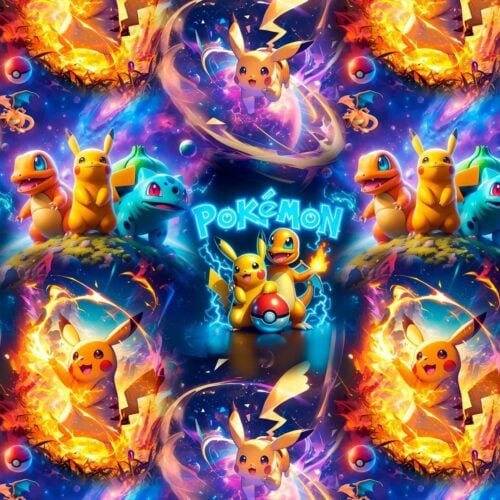 trikotaaž pokemon digital print