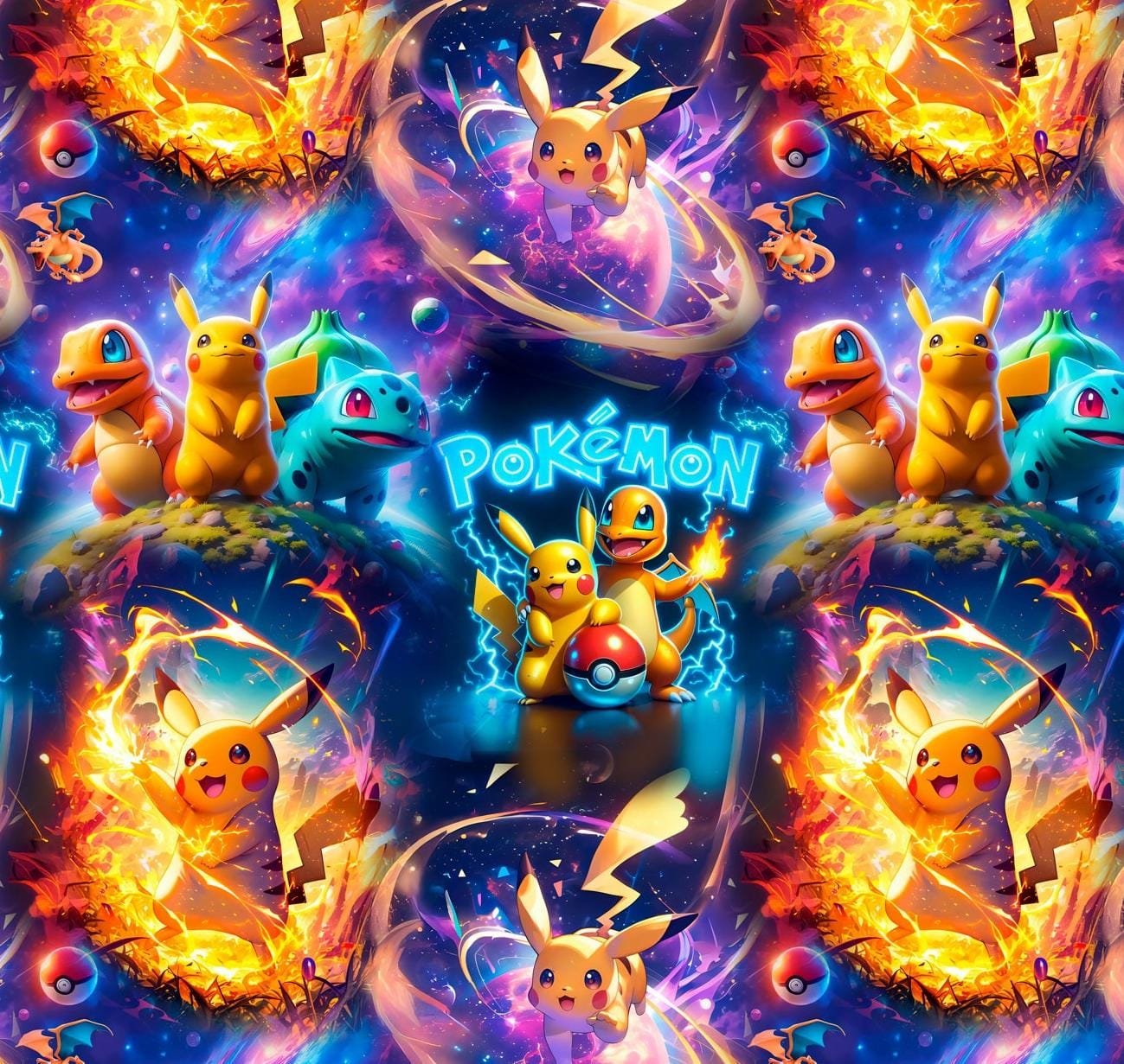 trikotaaž pokemon digital print