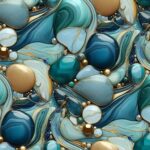 trikotaaž petrol toonides muster digital print