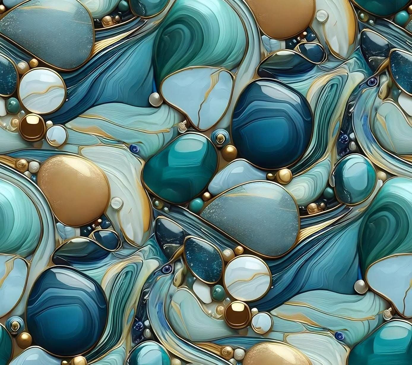 trikotaaž petrol toonides muster digital print