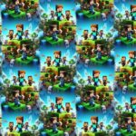 trikotaaž minecraft digital print