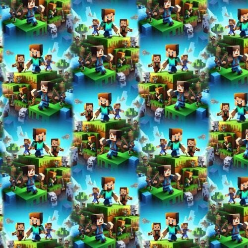trikotaaž minecraft digital print