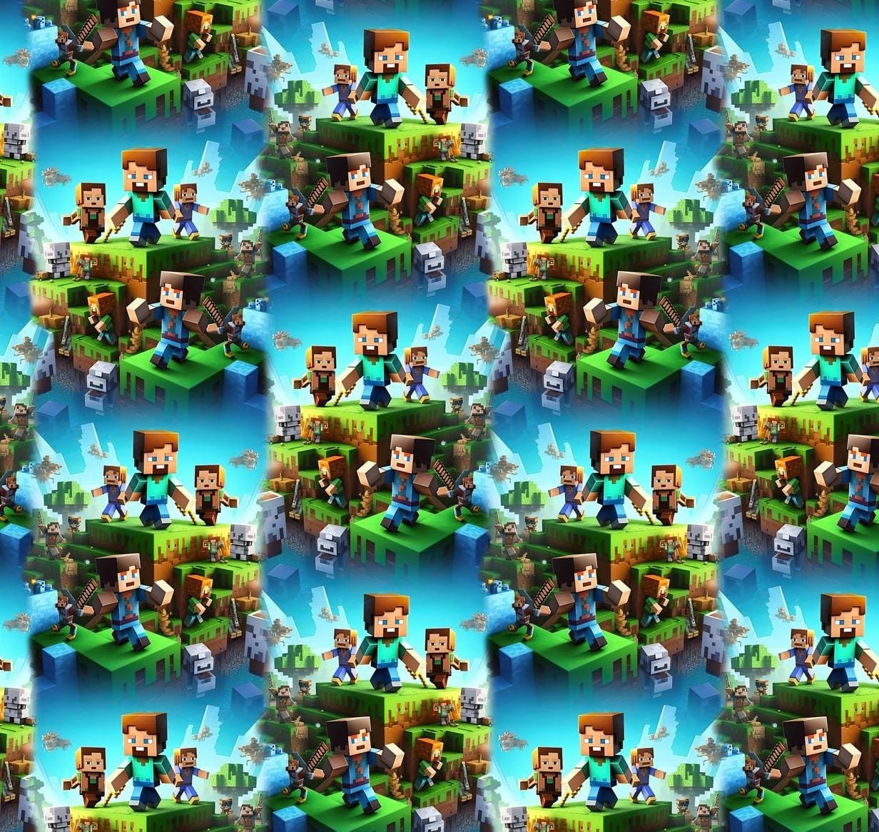 trikotaaž minecraft digital print