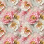 dressikangas roosad ja valged tikitud lilled digital print