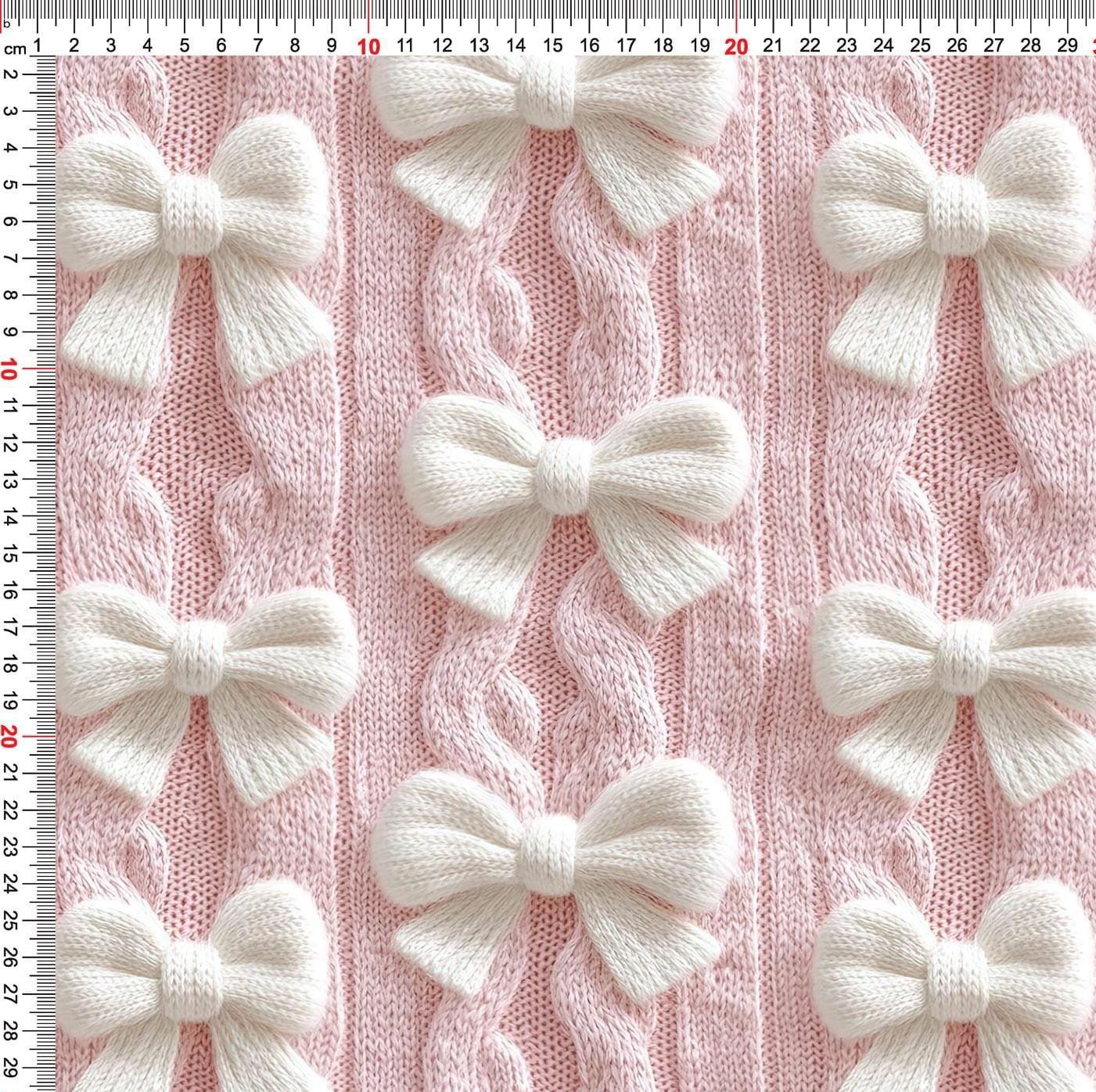 trikotaaž kootud roosa muster valgete lipsudega digital print