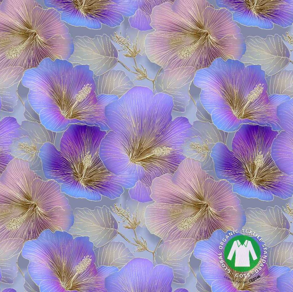 purple gold hibiscus seamless measurement