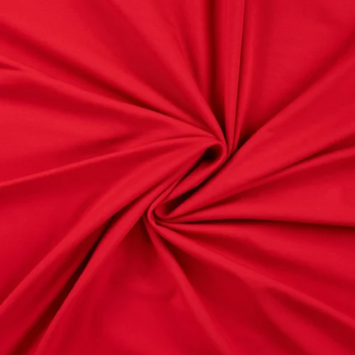 Red fabric twisted into spiral pattern
