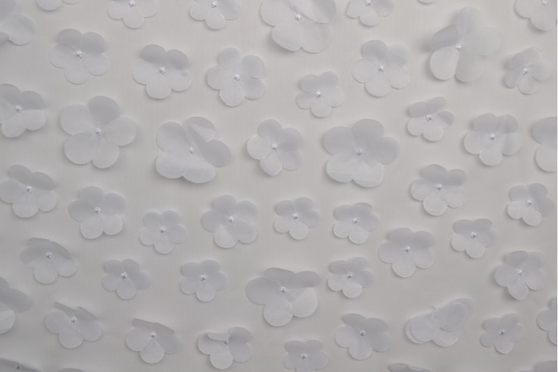 Tüll 3D lilledega: valge - Image 2