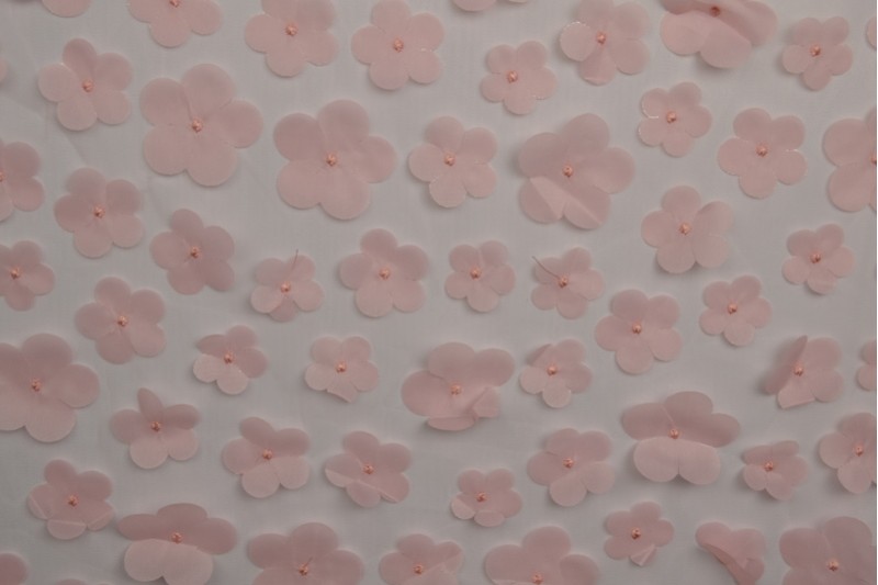 Tüll 3D lilledega: vanaroosa - Image 2