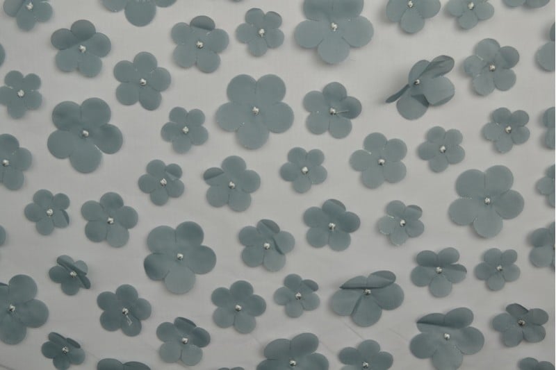 Tüll 3D lilledega: vanaroheline - Image 2