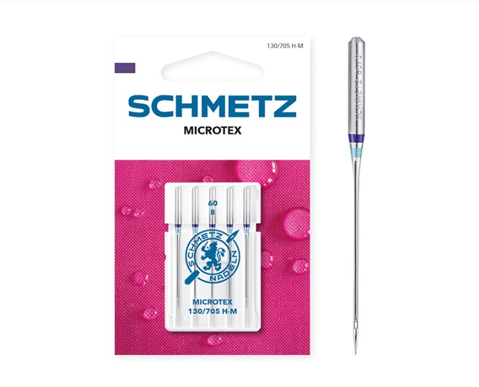 Schmetz Microtex õmblusmasina nõelad pakendis