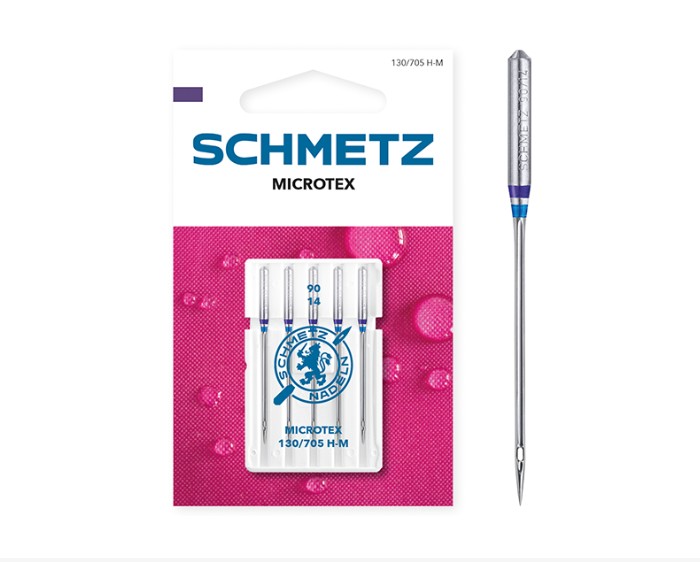 Schmetz Microtex õmblusmasina nõelad pakendis
