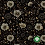 gold flowers black with rulers c